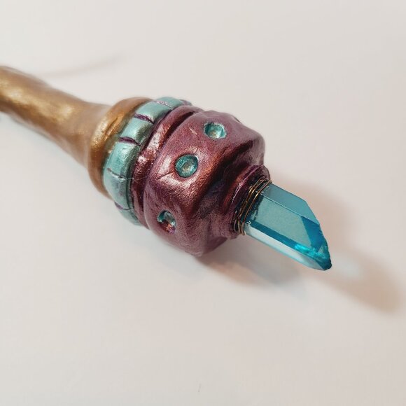 Handcrafted Wand – Whittled Poplar & Crystal Wand by Joan Santoro - Picture 5 of 6